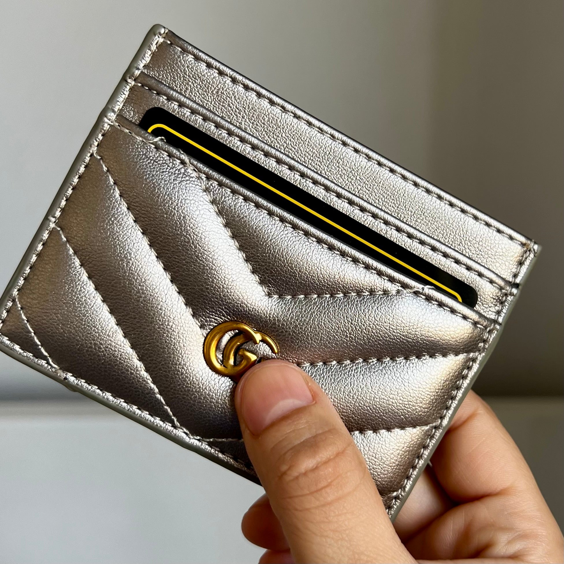 Wallet Mirror G Silver Cardholder
