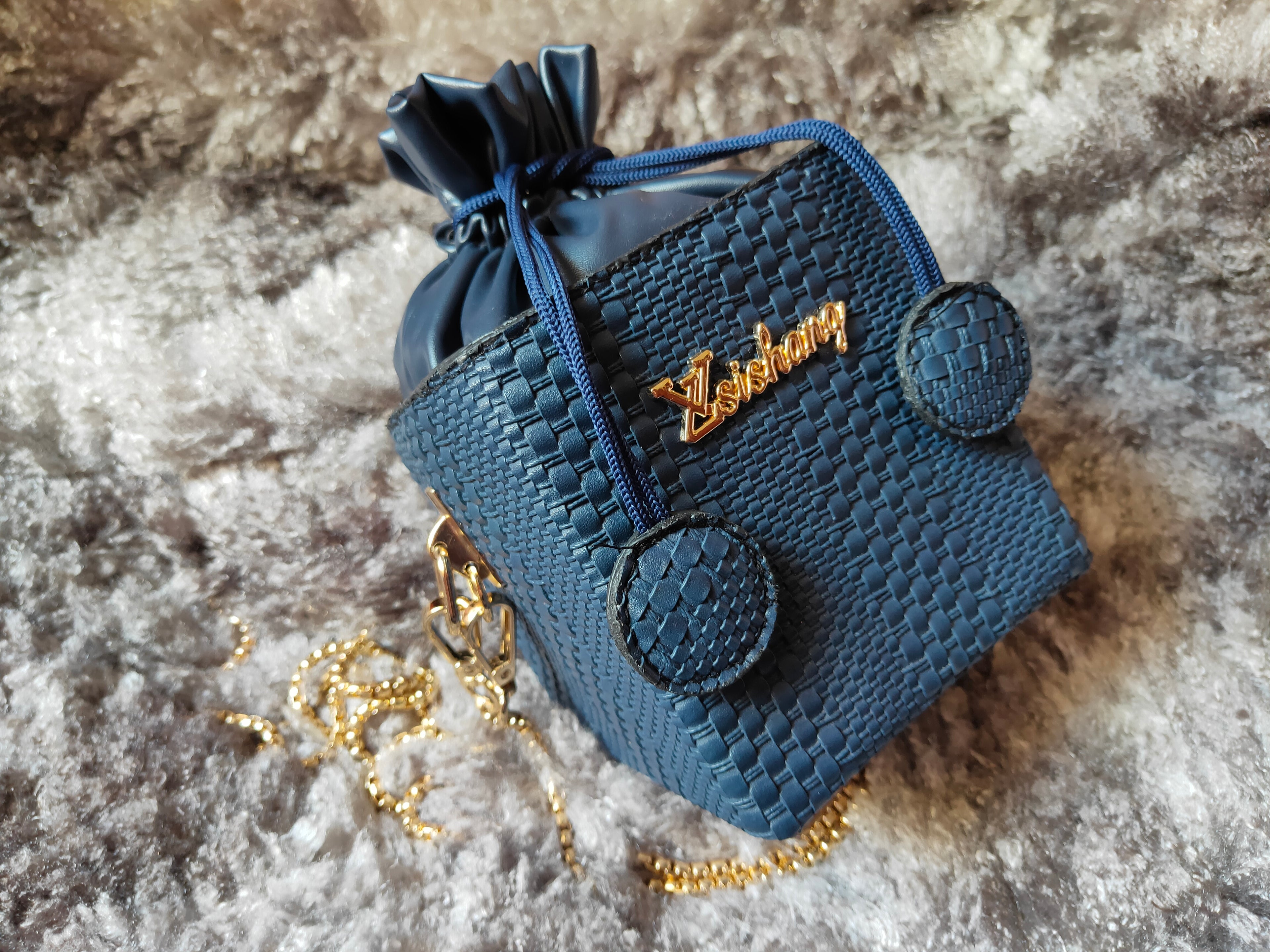 Navy Box Bag