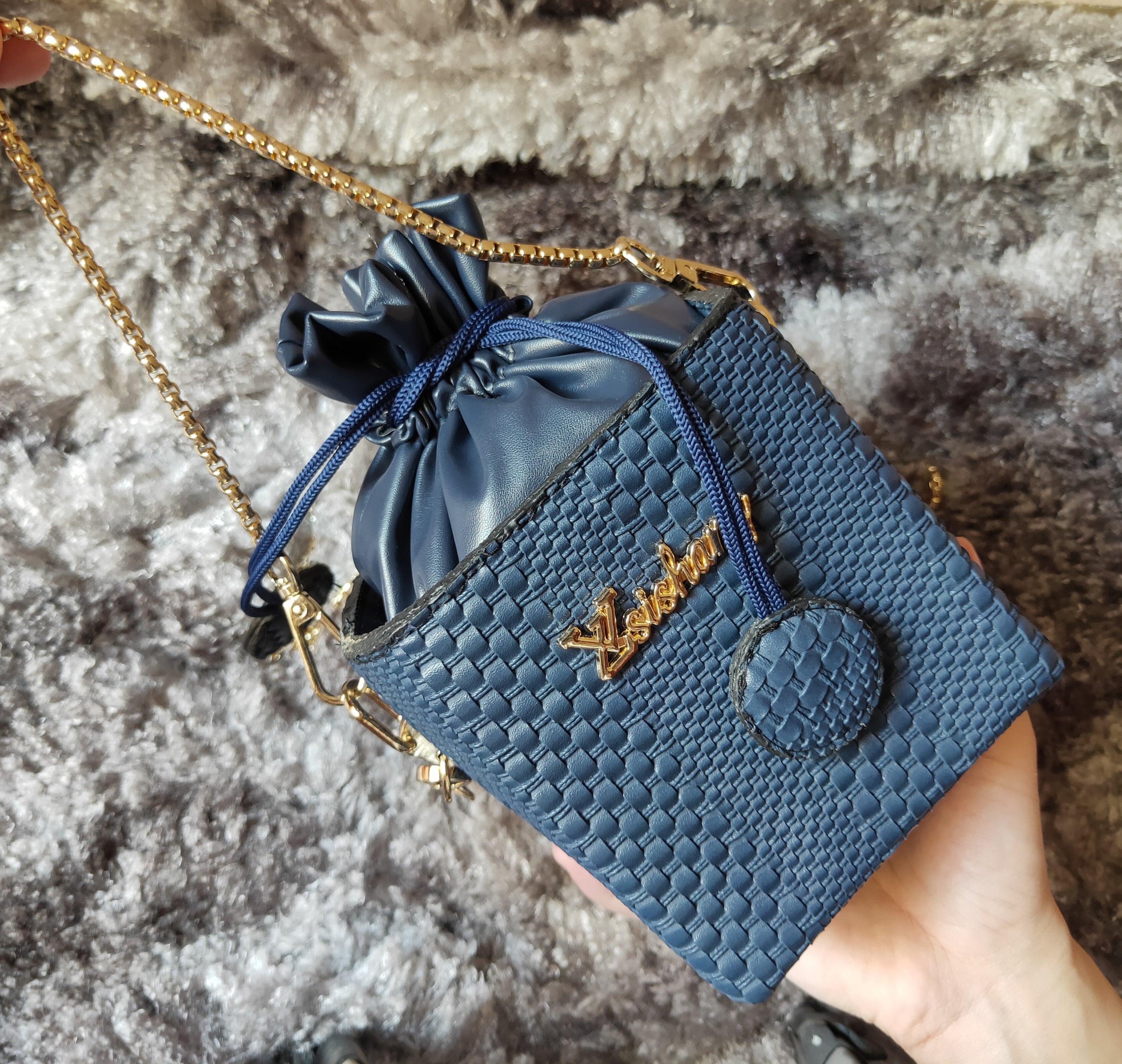 Navy Box Bag