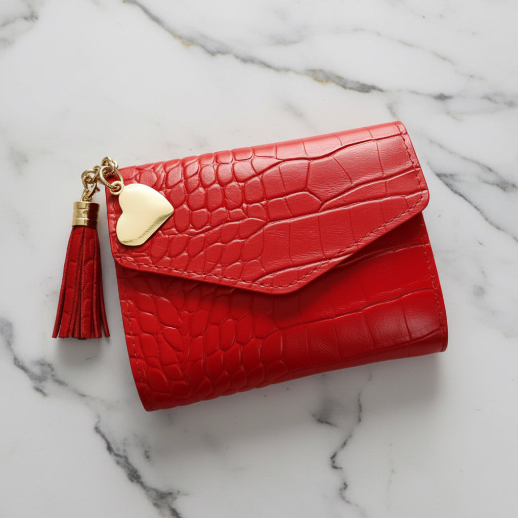 Wallet Red Gold Heart